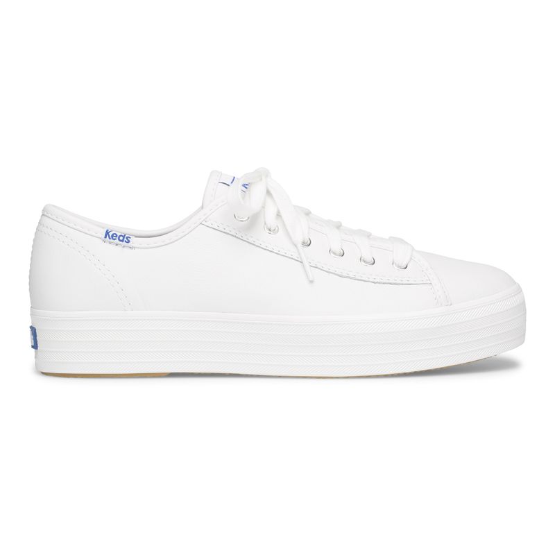 Zapatilla de Mujer con Plataforma Cuero Blanca Triple Kick Leather Keds Chile Hush Puppies Kids Tienda Online Oficial