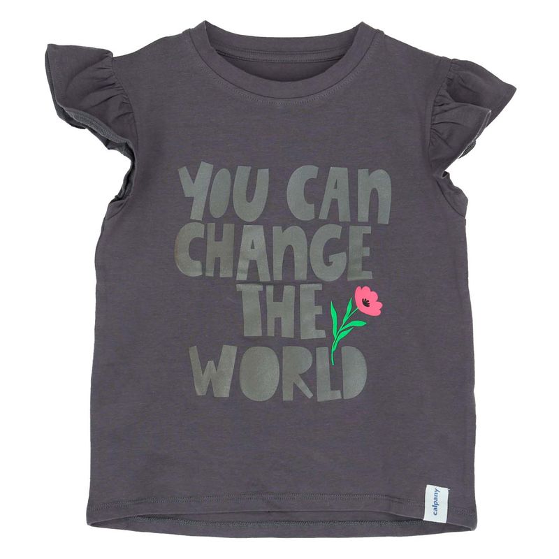 Polera-Manga-Corta-Algodon-Organico-Niña-Change-The-World