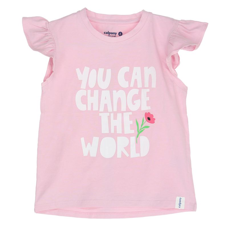 Polera-Manga-Corta-Algodon-Organico-Niña-Change-The-World