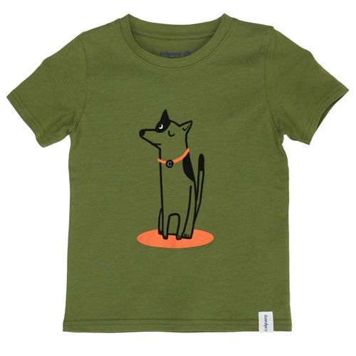 Polera Manga Corta Algodón Orgánico Niño Dog