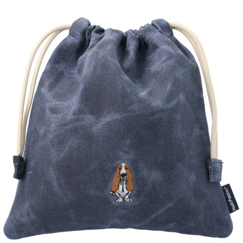 Bolsa Canvas Engrasado Niño Basset Snackbag Azul  Hush Puppies