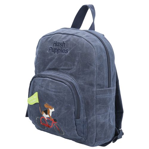 Mochila Canvas Engrasado Niño Bike Backpack Azul  Hush Puppies