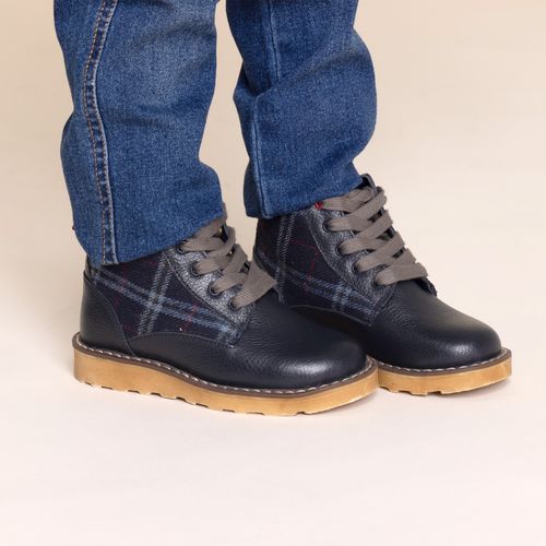 Botín Cuero Niño Fallbroke Azul