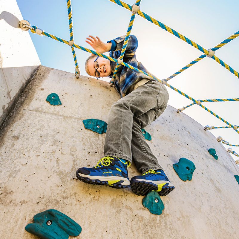 Zapatilla Niña Moab Speed 2 Mid Waterproof Azul Marino Merrell