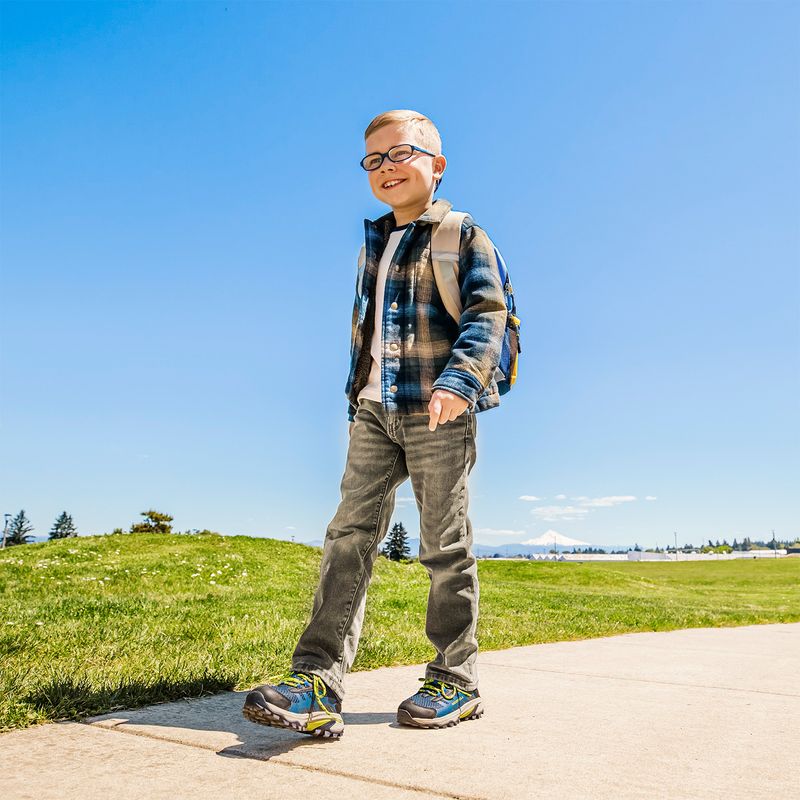 Zapatilla Niña Moab Speed 2 Mid Waterproof Azul Marino Merrell