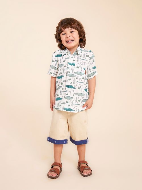 Camisa Niño Guayabera Verde