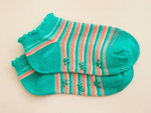 Calcetin Algodón Niña Ped St Stripes Verde Hush Puppies