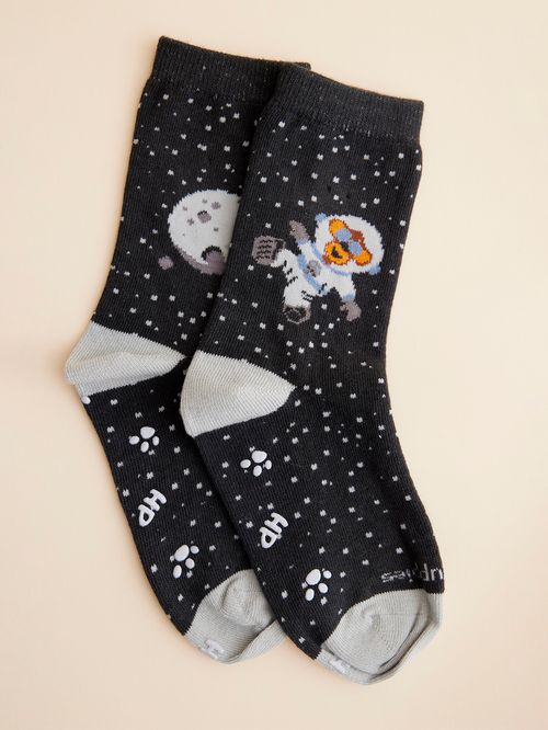 Calcetin Algodón Niño C Space Negro Hush Puppies