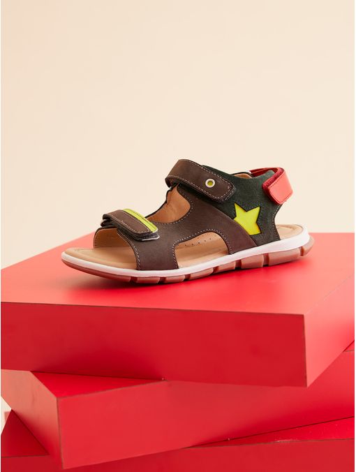 Sandalia Cuero Niño Jasper Verde