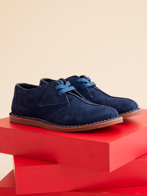 Zapato Cuero Niño Lynton Azul