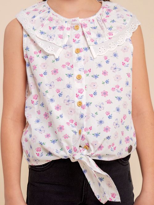 Blusa Niña Mariposa Blanco