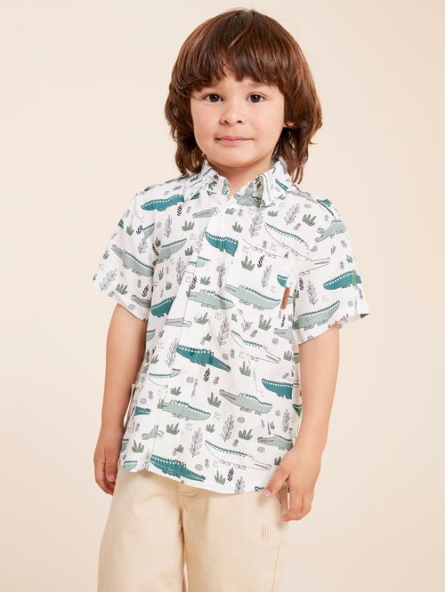 Camisa Niño Guayabera Verde