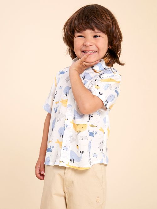 Camisa Niño Guayabera Amarillo