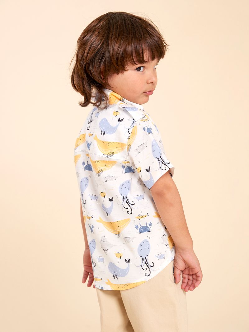 Camisa-Niño-Guayabera-Amarillo