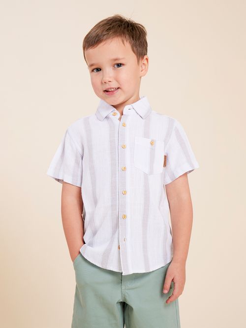 Camisa Niño Stripes Gris