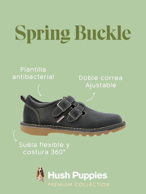 Guillermina Escolar Cuero Niña Spring Buckle