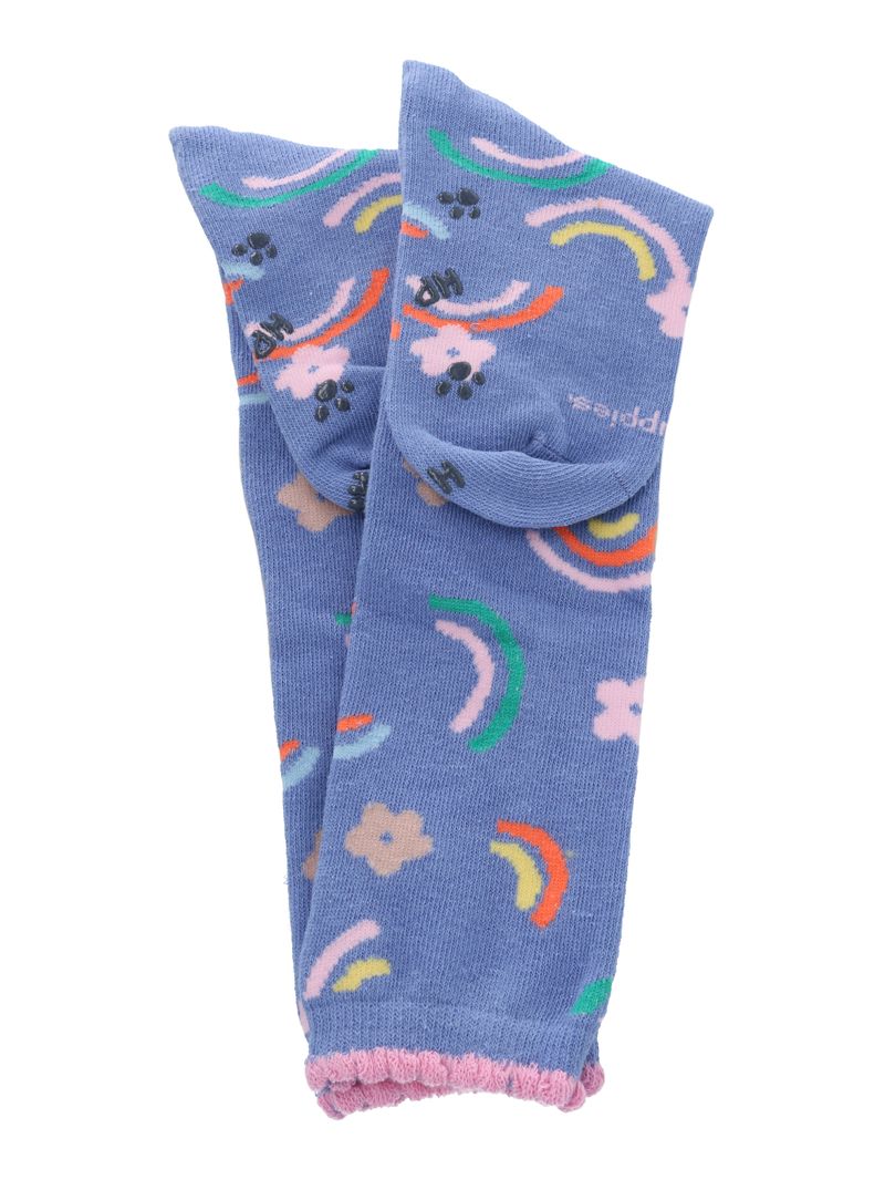 Calcetin-Algodon-Niña-Kh-St-Rainbow-Azul-Hush-Puppies