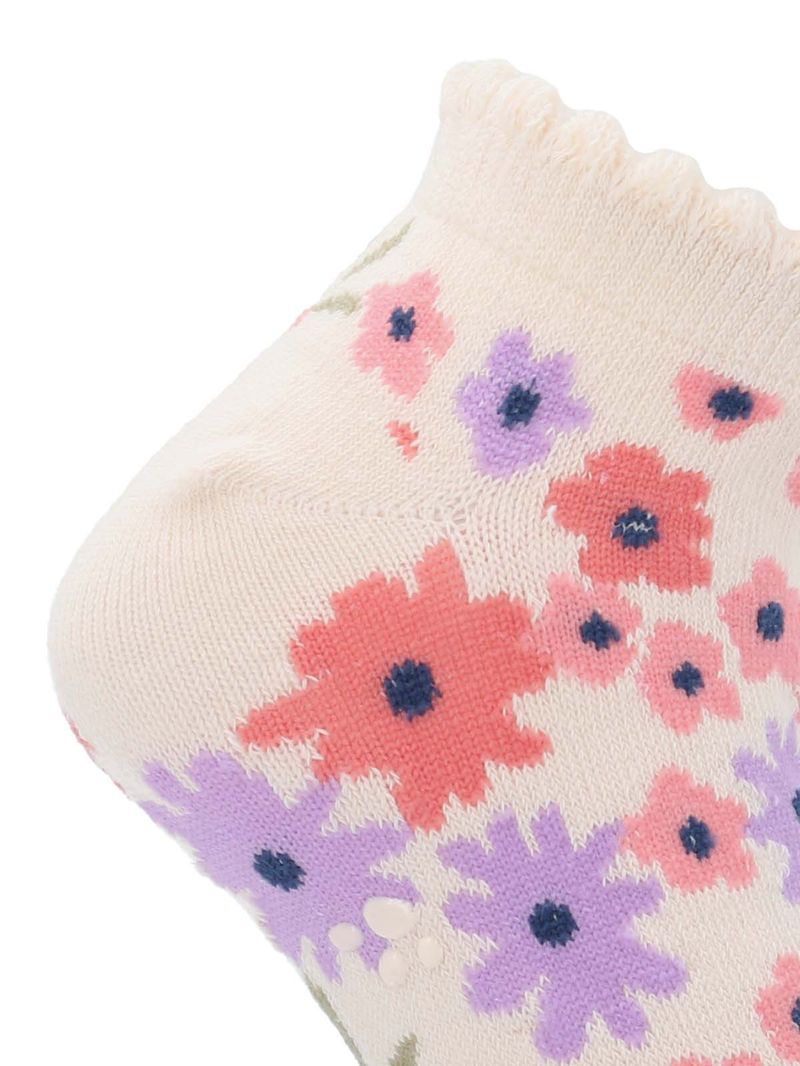 Calcetin-Algodon-Niña-Ped-St-Flowers-Rosado-Hush-Puppies