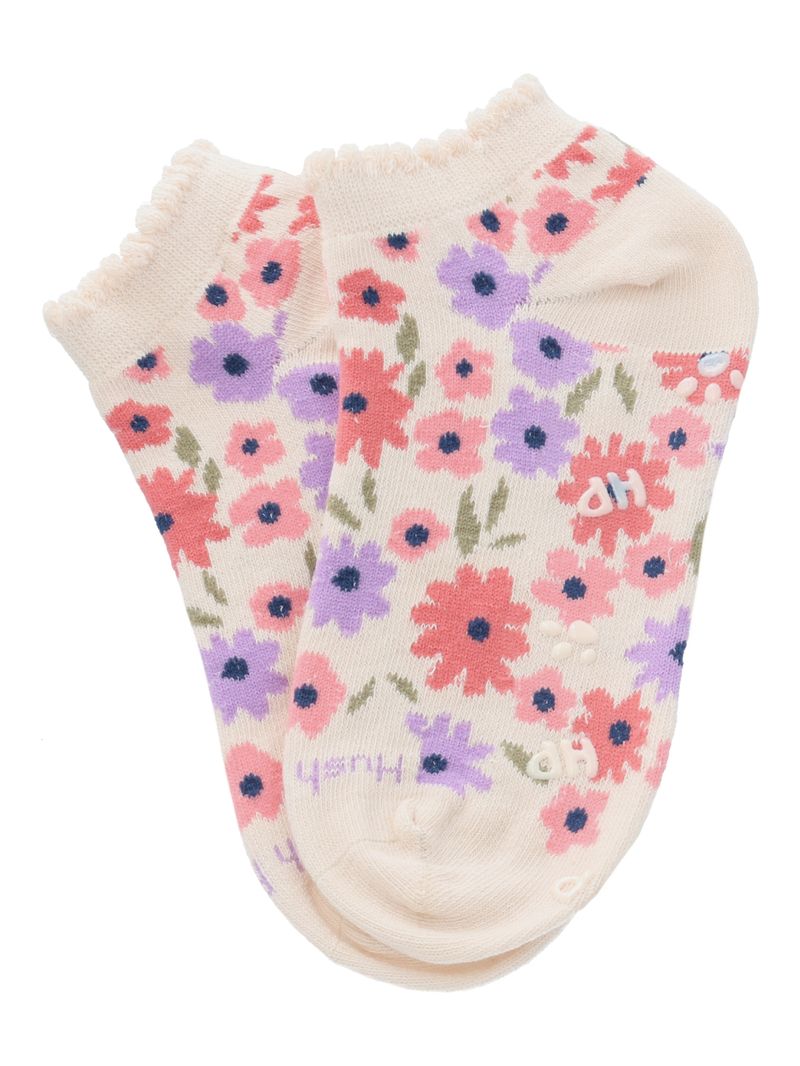 Calcetin-Algodon-Niña-Ped-St-Flowers-Rosado-Hush-Puppies