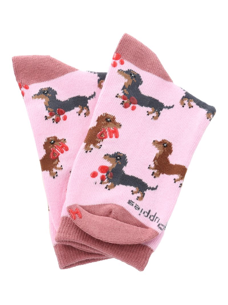 Calcetin-Algodon-Niña-C-Dachshund-Rosado-Hush-Puppies
