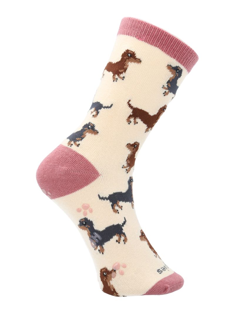 Calcetin-Algodon-Niña-C-Dachshund-Beige-Crudo-Hush-Puppies