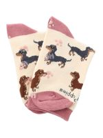 Calcetin-Algodon-Niña-C-Dachshund-Beige-Crudo-Hush-Puppies