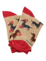 Calcetin-Algodon-Niño-C-Dachshund-Beige-Crudo-Hush-Puppies