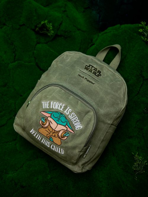Mochila Star Wars Niño Grogu Force Back Verde  Hush Puppies