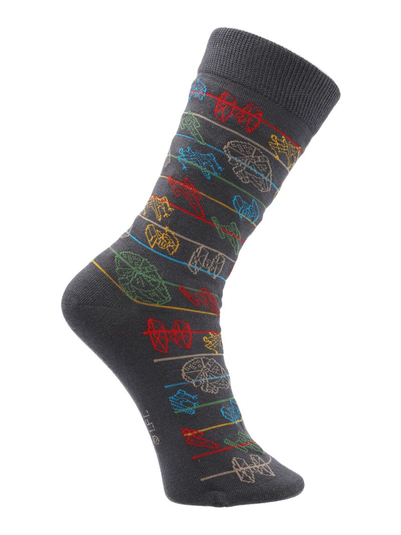 Calcetin-Star-Wars-Algodon-Niño-Xwing-Tiefig-Gris--Hush-Puppies