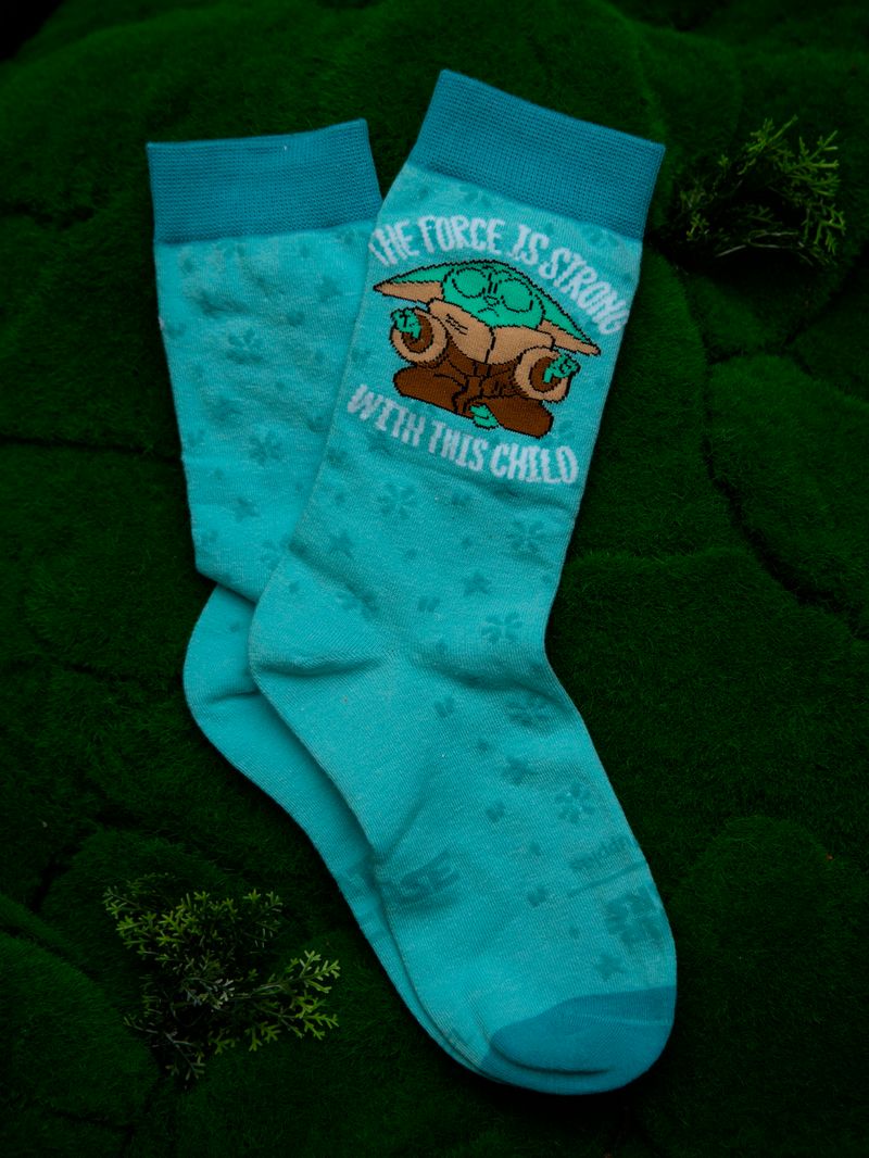 Calcetin-Star-Wars-Algodon-Niña-Grogu-Force-Verde--Hush-Puppies