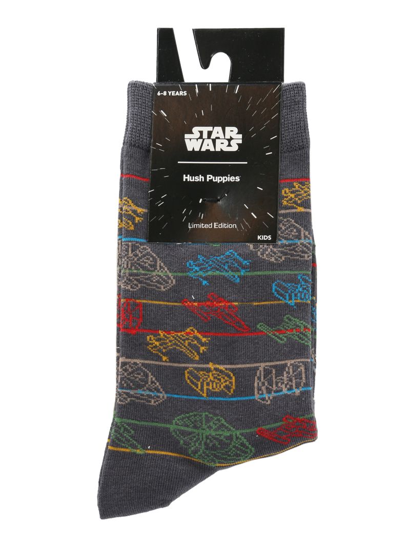 Calcetin-Star-Wars-Algodon-Niño-Xwing-Tiefig-Gris--Hush-Puppies