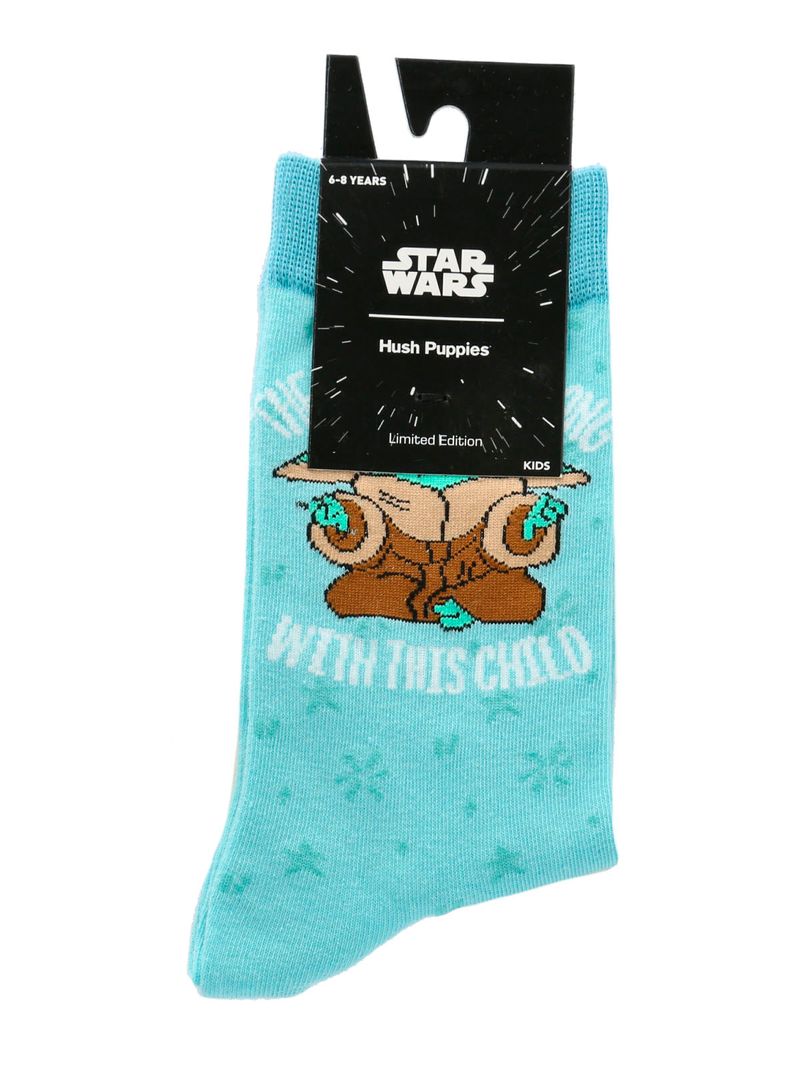 Calcetin-Star-Wars-Algodon-Niña-Grogu-Force-Verde--Hush-Puppies
