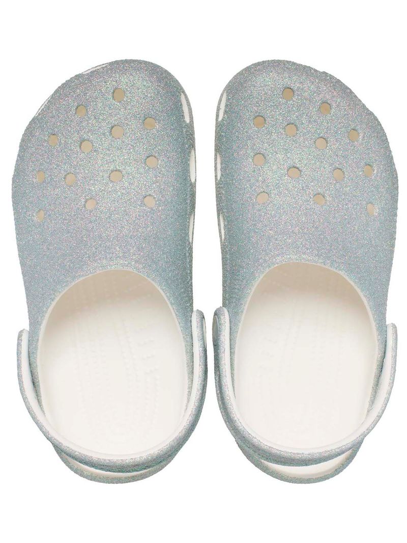 Zueco-Infantil-Niña-Classic-Iridescent-K-Blanco-Crocs