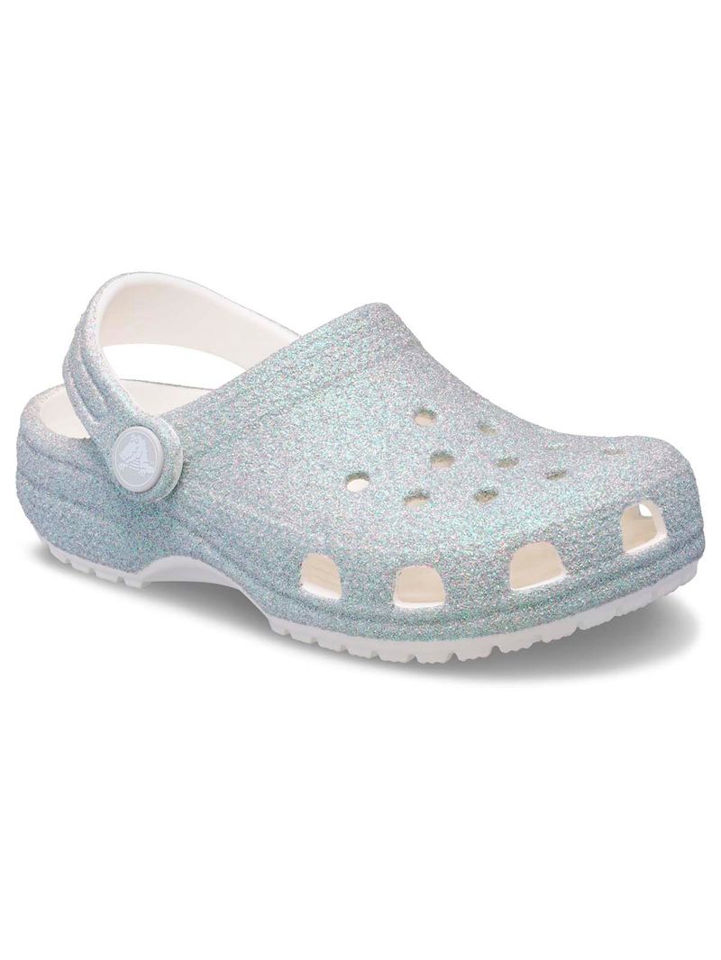 Zueco-Infantil-Niña-Classic-Iridescent-K-Blanco-Crocs