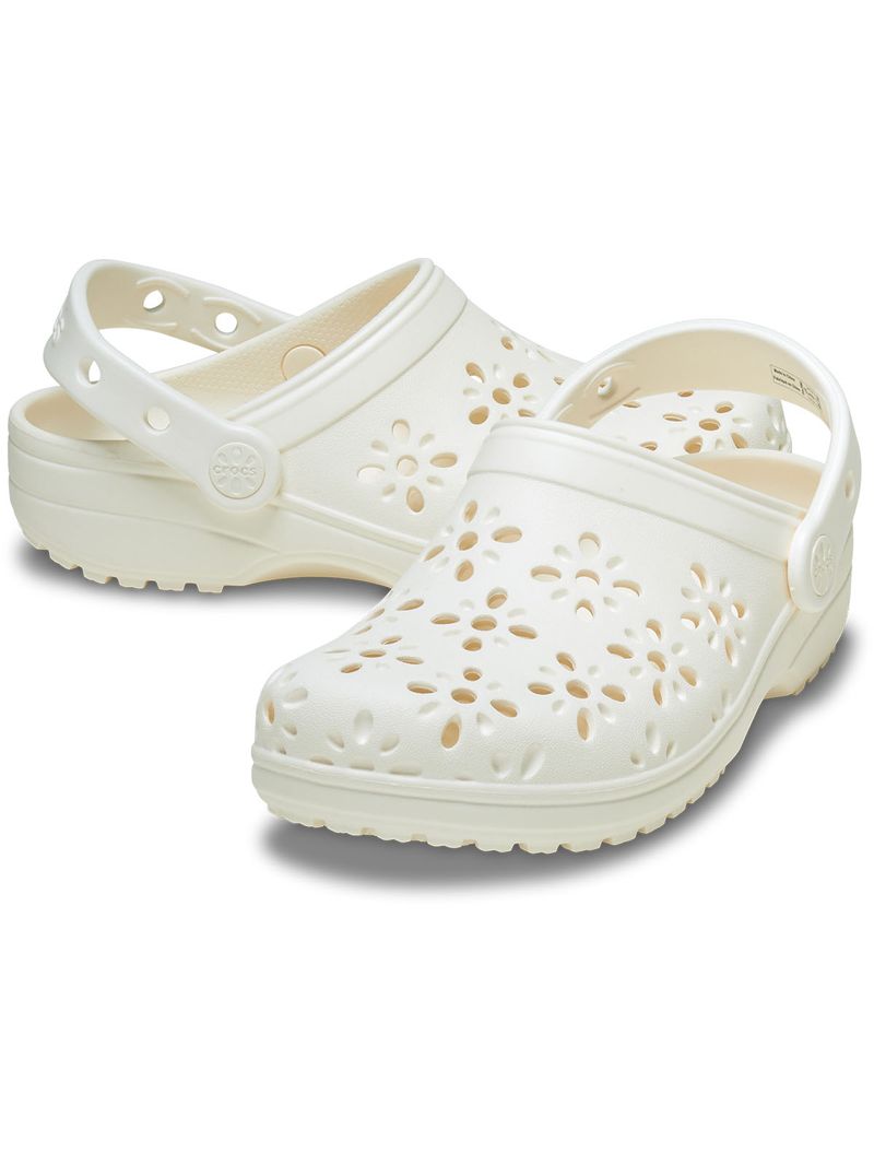 Zueco-Infantil-Toddler-Niña-Classic-Floral-Clg-T-Blanco-Crocs