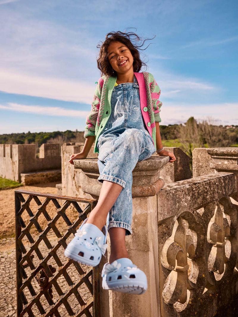 Zueco-Infantil-Niña-Classic-Clog-K-Celeste-Crocs