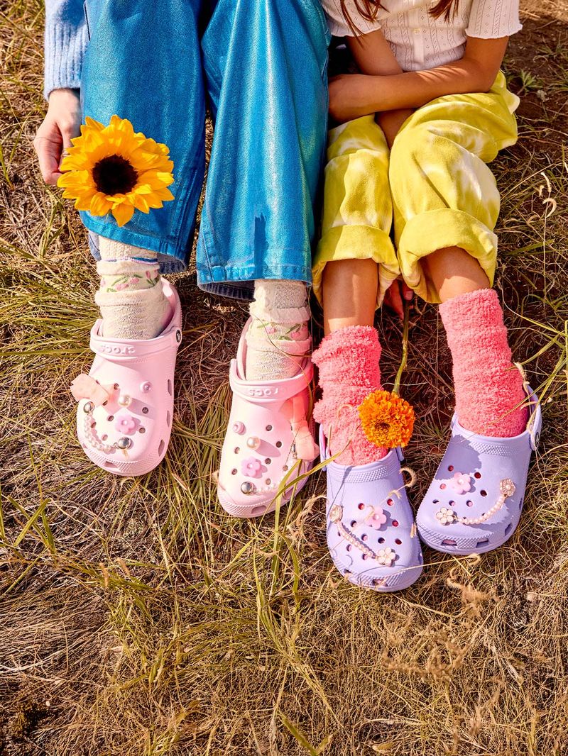 Zueco-Infantil-Niña-Classic-Clog-K-Morado-Crocs