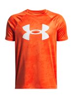Polera manga corta de entrenamiento para niño Tech Big Logo Printed Naranja Under Armour