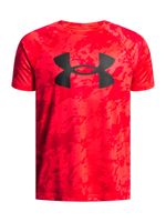 Polera manga corta de entrenamiento para niño Tech Big Logo Printed Roja Under Armour