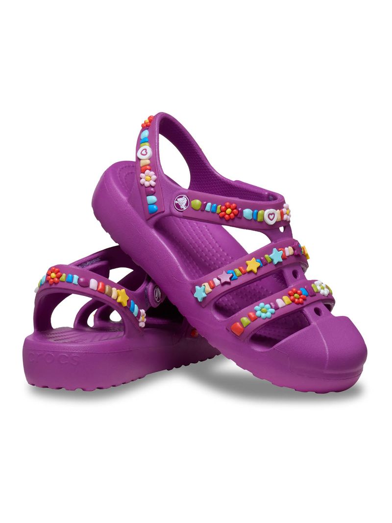 Sandalia Niños Grandes Classic Fisherman Morado Crocs