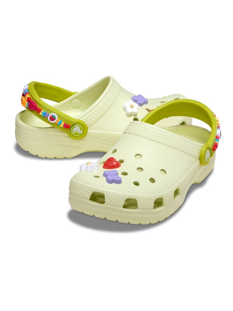 Zueco Niños Pequeños Classic Verde Claro Flores Crocs