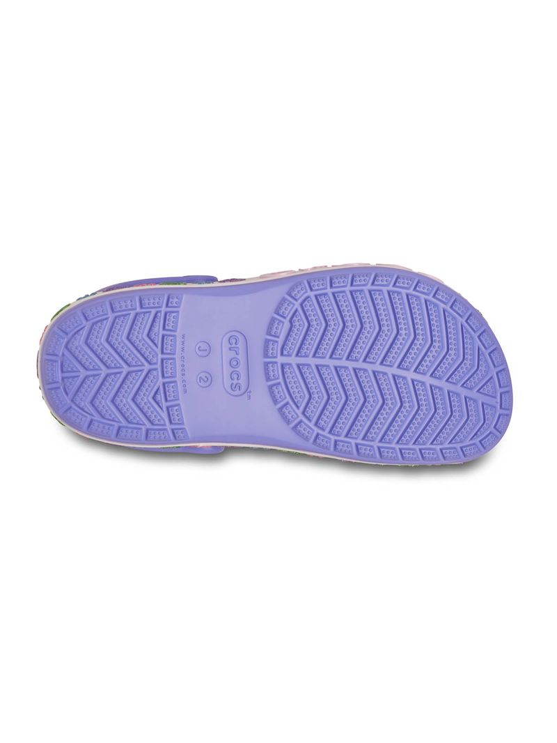 Zueco Niños Grandes Bayaband Flores Morado Crocs