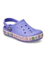 Zueco Niños Grandes Bayaband Flores Morado Crocs