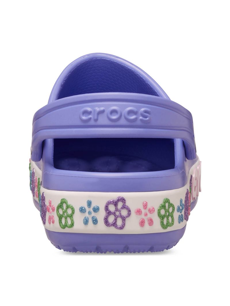 Zueco Niños Grandes Bayaband Flores Morado Crocs