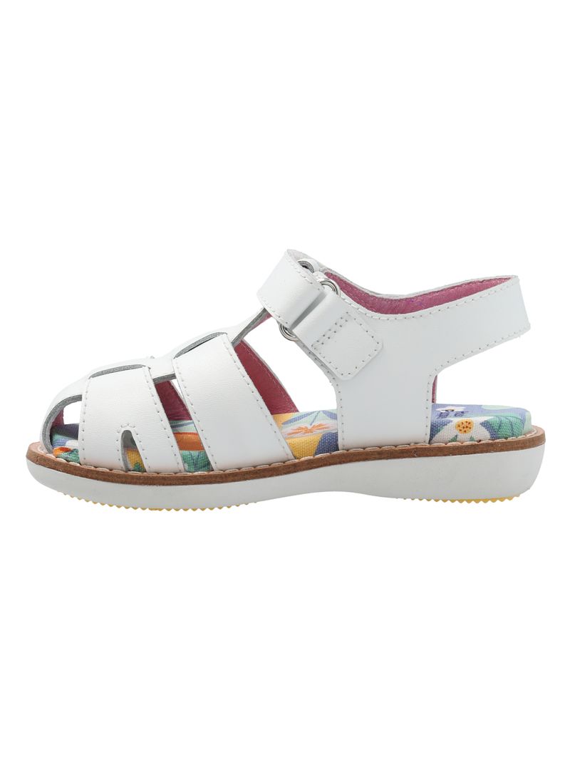 Sandalia Cuero Niña Penny Blanca