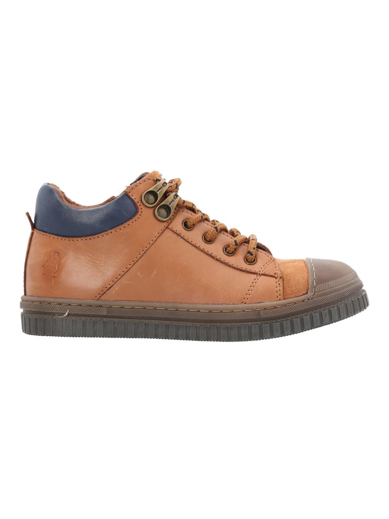 Zapatilla Cuero Niño Waco Café