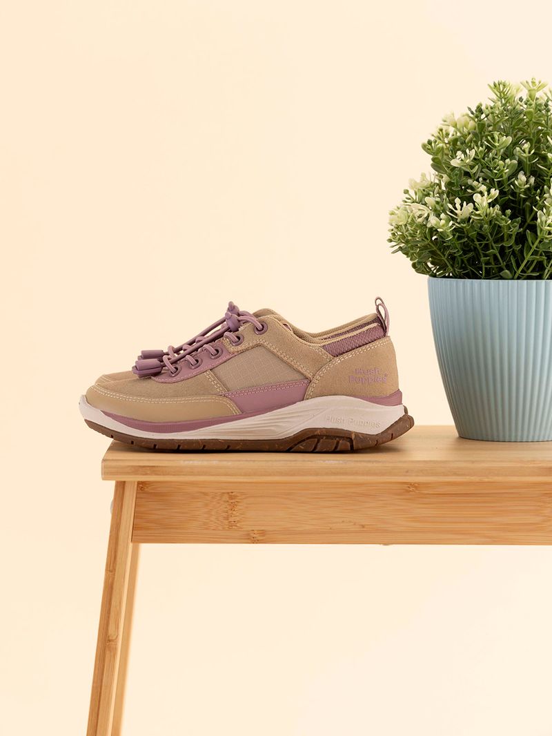 Zapatilla Cuero Niña Irving Beige