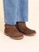 Botín Cuero Niña Odessa Café