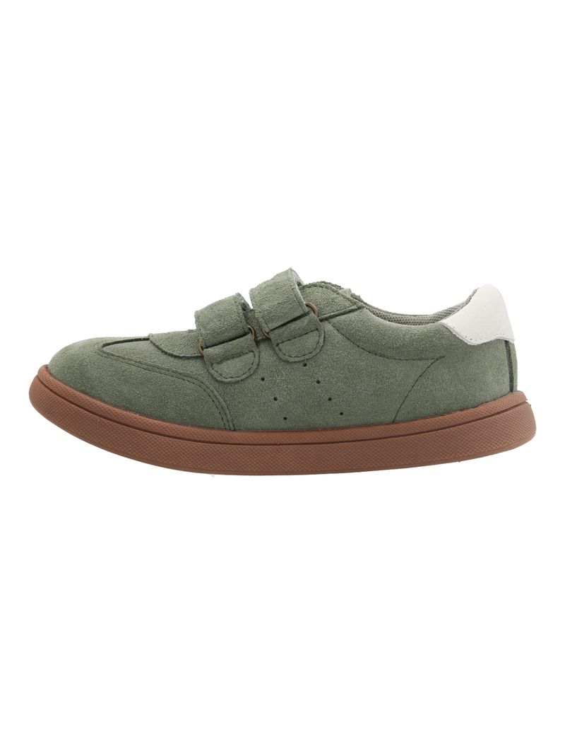 Zapatilla Cuero Niño Clara-K Verde