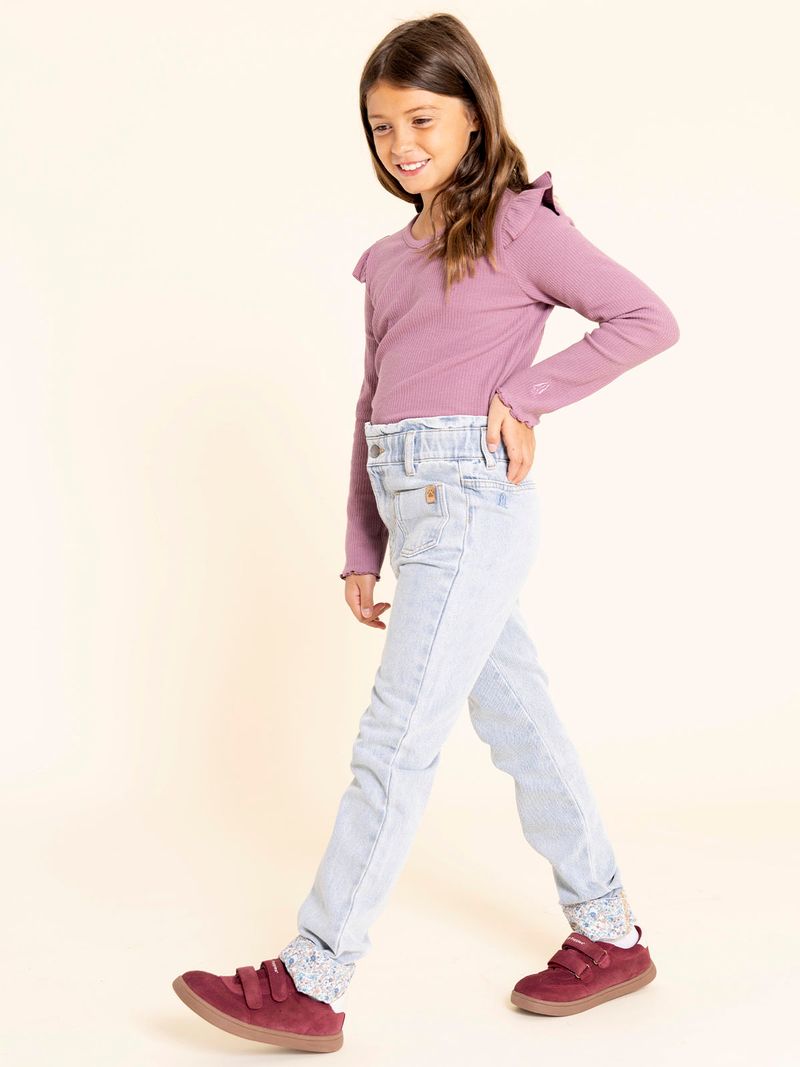 Zapatilla Cuero Niña Clara-K Rosado